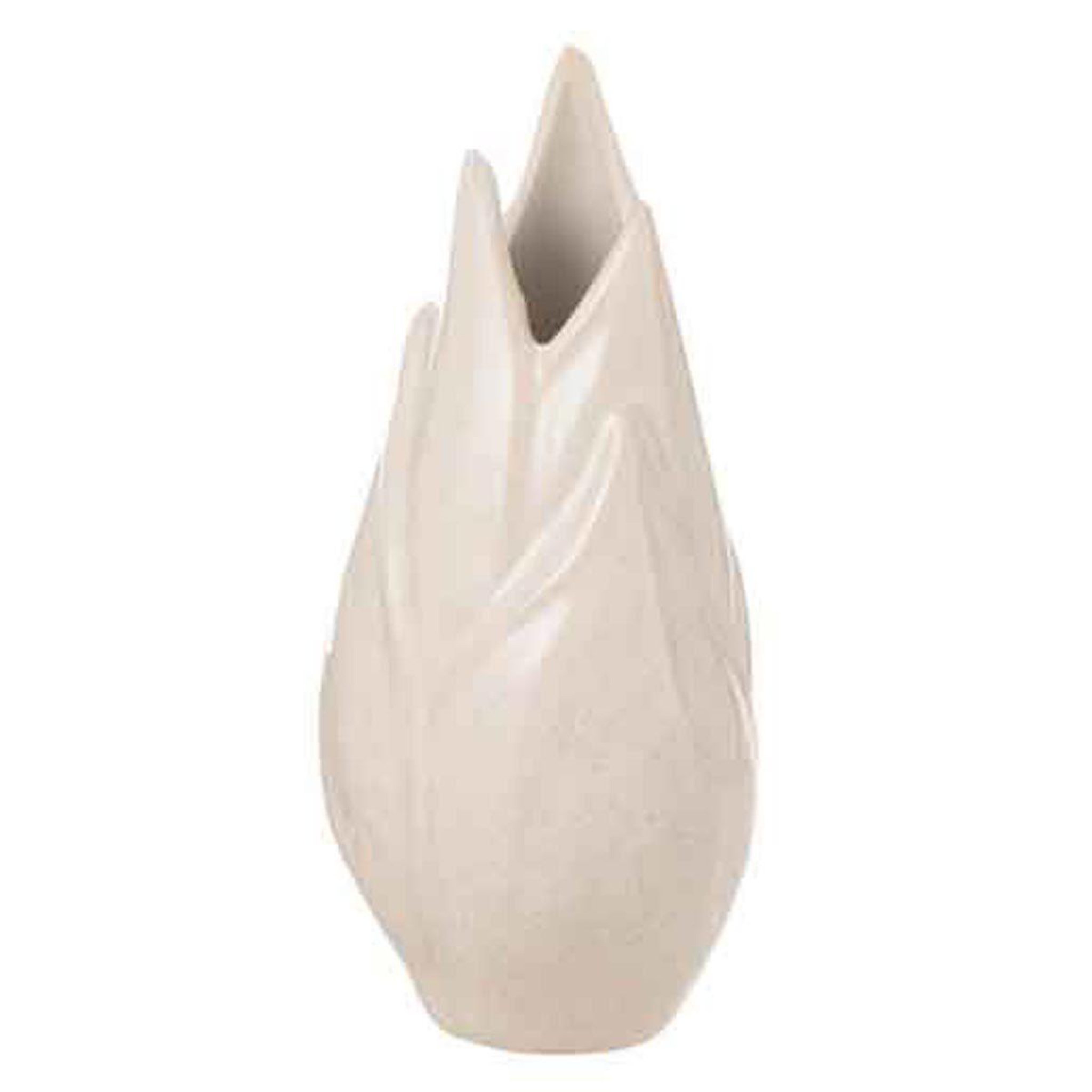J-LINE Vase design en céramique  ibiza brillant  25cm beige