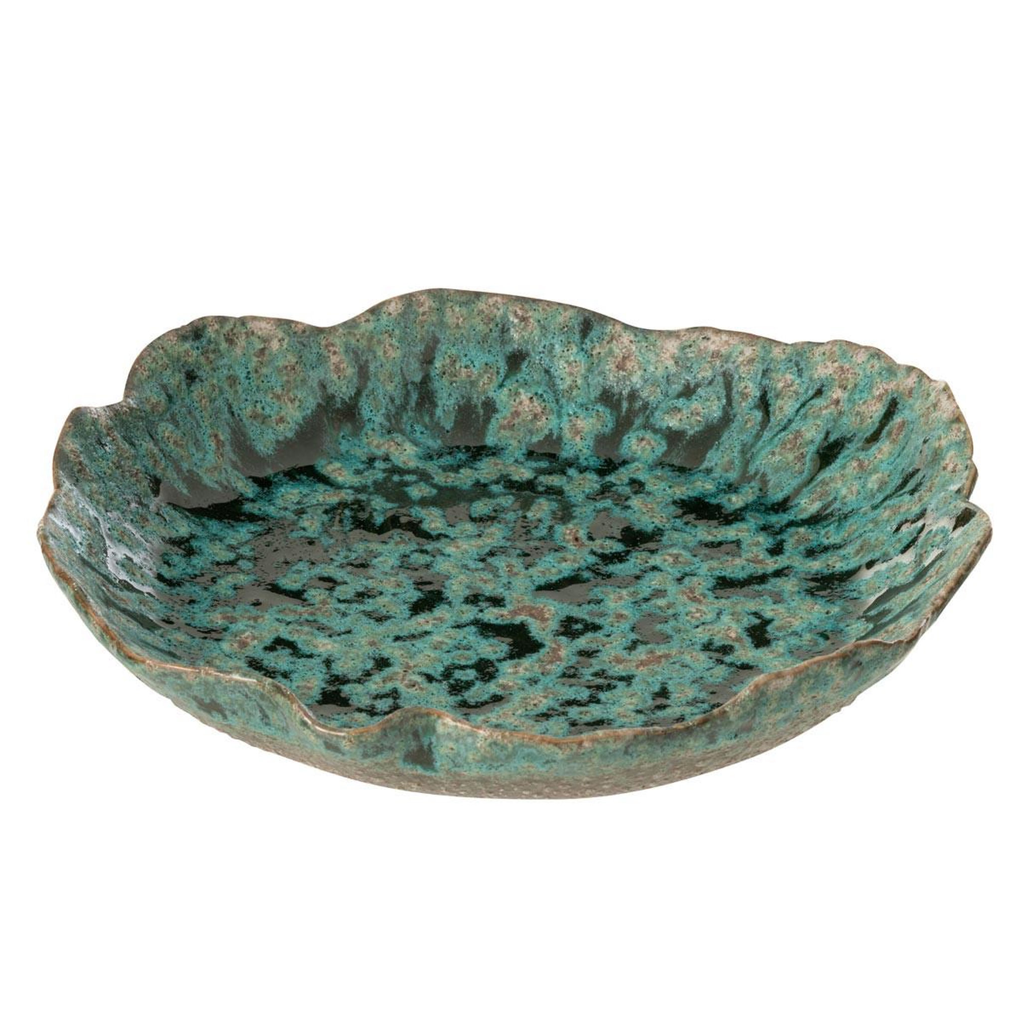J-LINE Coupelle déco en céramique  naga  30cm bleu azur
