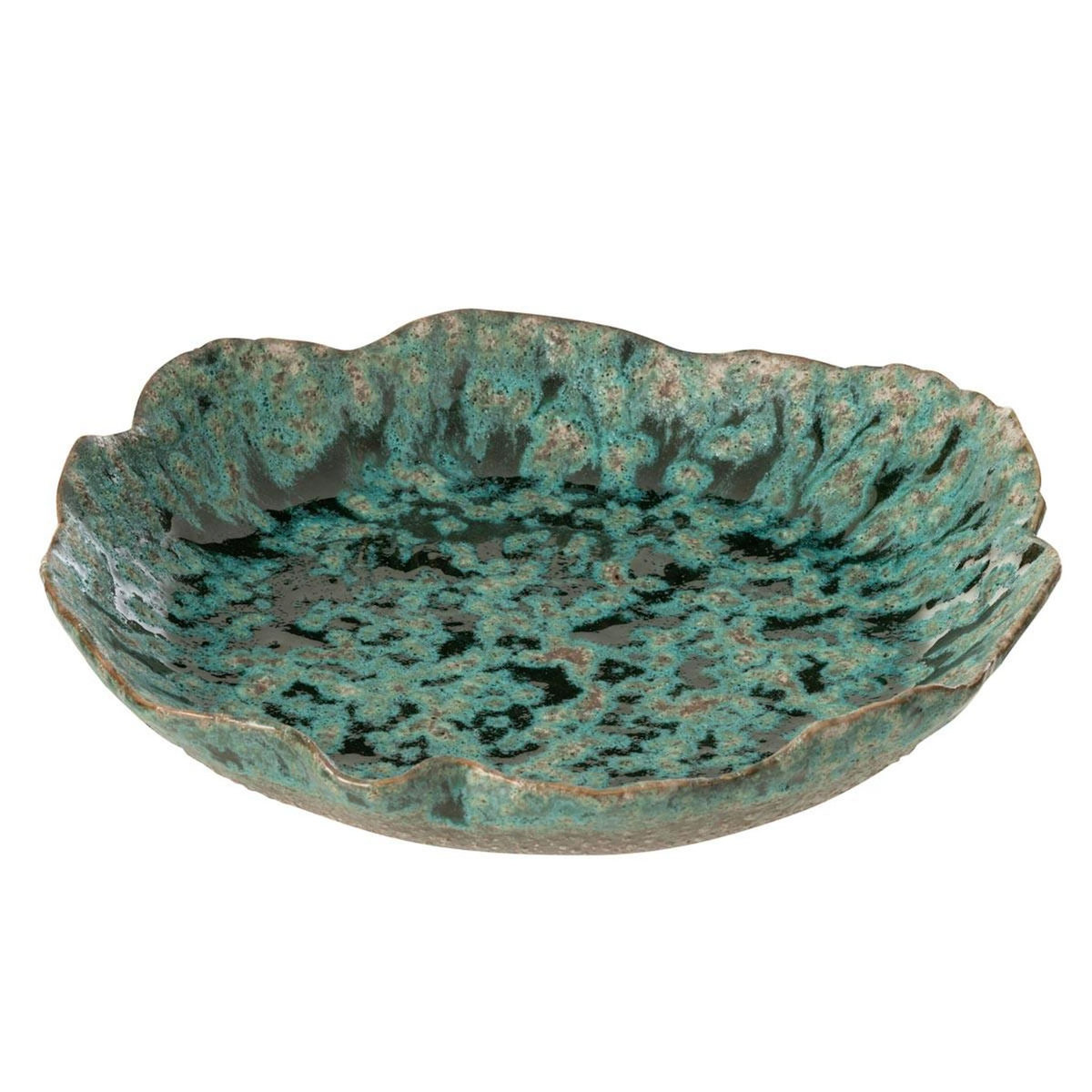 Paris Prix Coupelle Déco en Céramique  Naga  30cm Bleu Azur