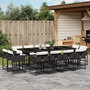 Voir la diapositive 1 : VIDAXL Ensemble a manger de jardin 13 pcs coussins noir resine tressee