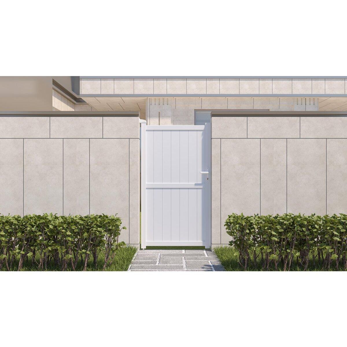 Habitat et Jardin Portillon aluminium  Lola  - 101.2 x 180.9 cm - Blanc