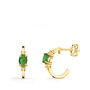 Voir la diapositive 1 : L'ATELIER D'AZUR Boucles d'Oreilles Demi Créoles Emeraudes - Or 18 Carats 750 Jaune