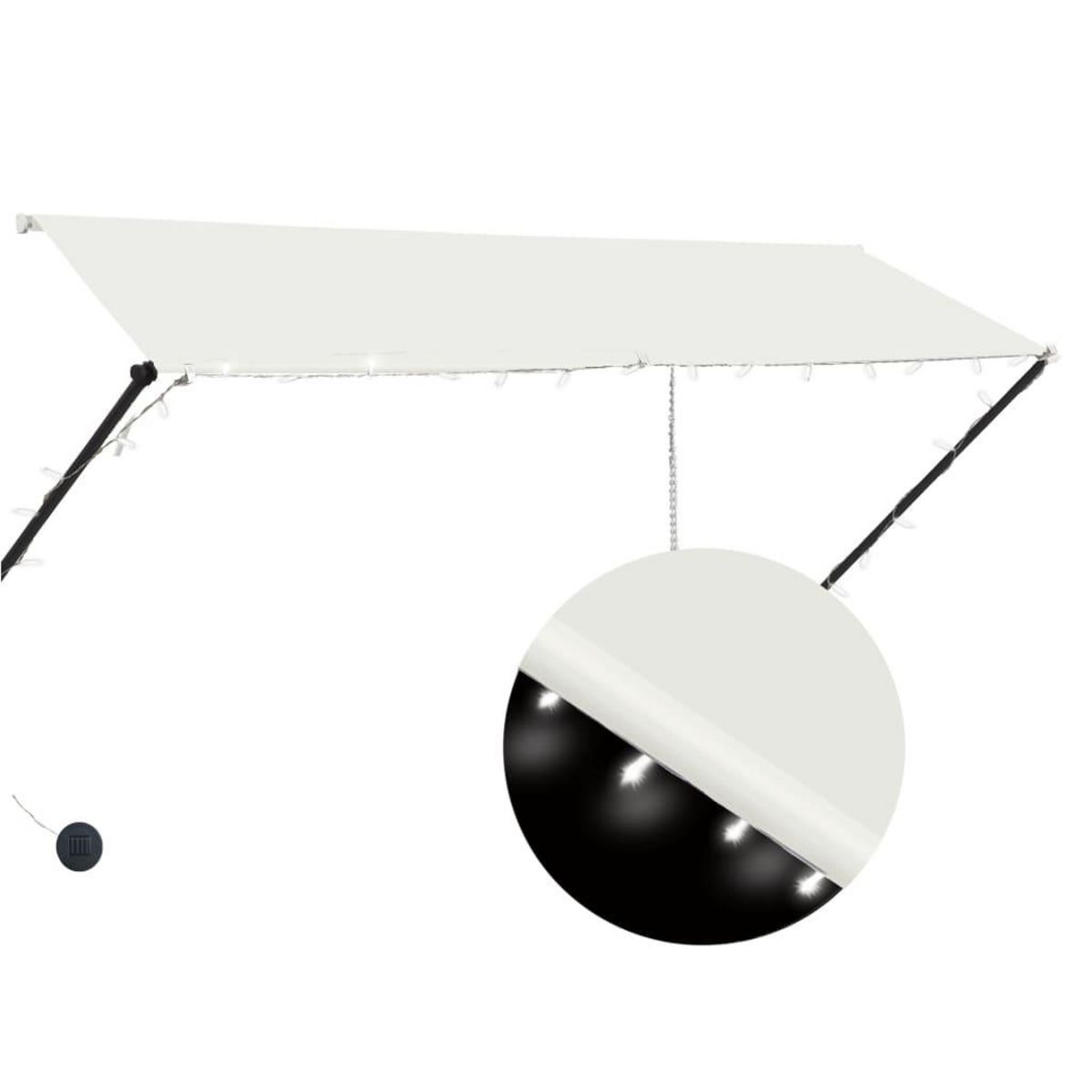 VIDAXL Auvent retractable avec LED 300x150 cm Creme