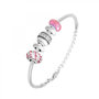 Voir la diapositive 1 : SC CRYSTAL Bracelet de charms perles roses et acier SC Crystal