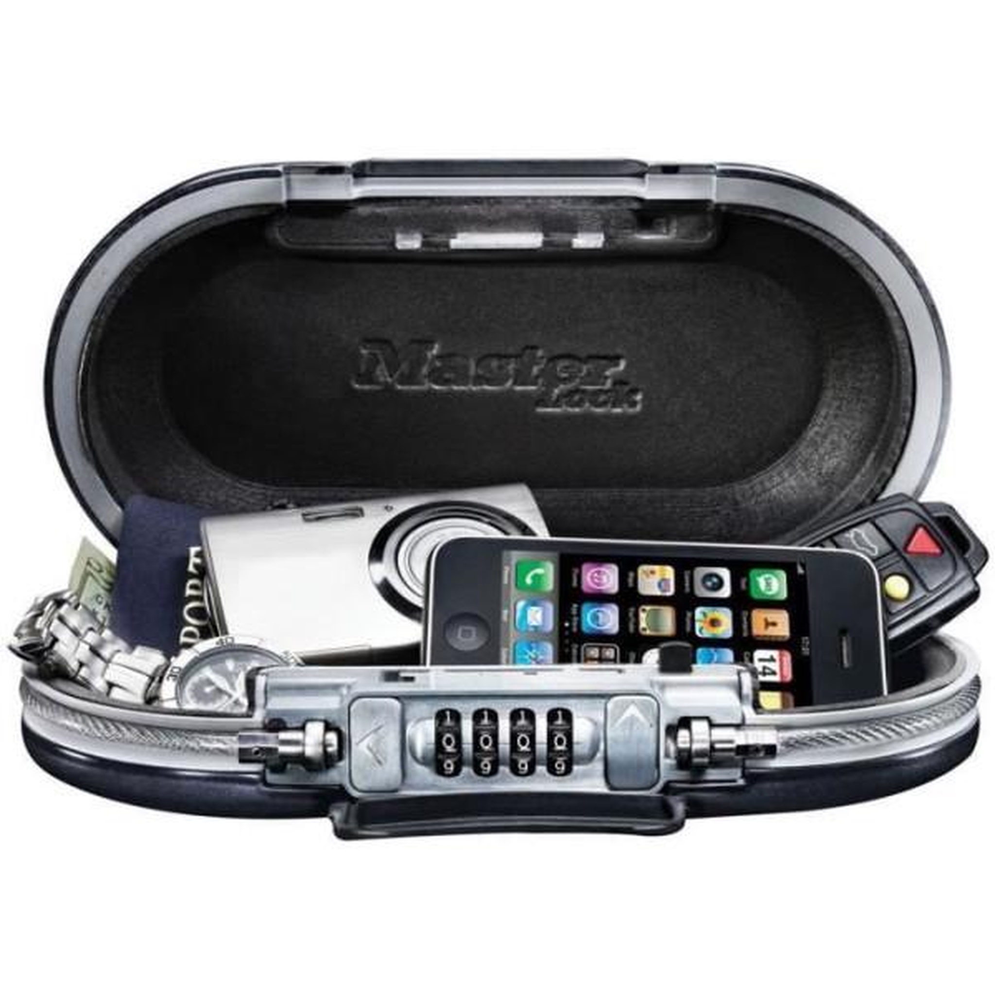 Master lock Mini coffre-fort portable - master lock - 5900eurd - avec câble - combinaison - noir