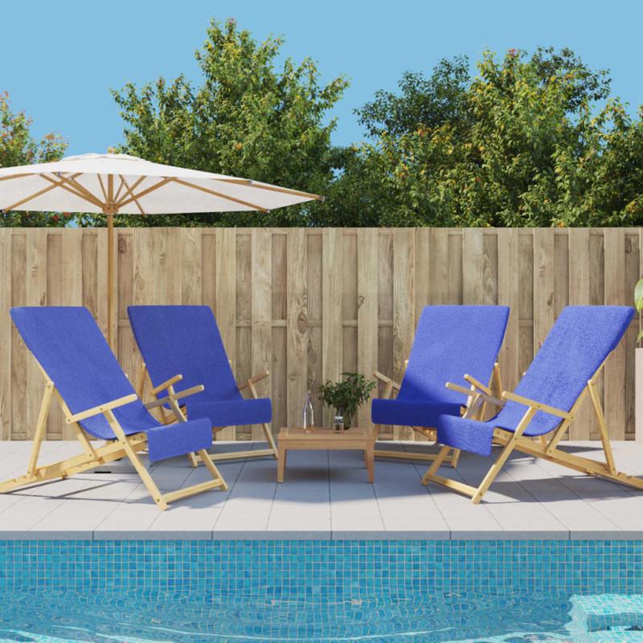 VIDAXL Serviettes de plage 4 pcs bleu royal 60x135 cm tissu 400 GSM
