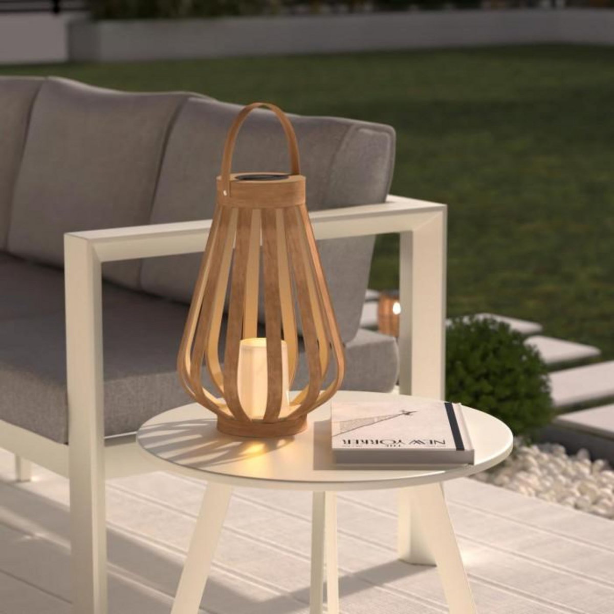 ATMOSPHERA Lanterne d'Extérieur Solaire  Aria  34cm Naturel