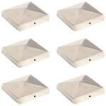 VIDAXL Bouchons de poteau de cloture pyramidaux 6 pcs Inox 101x101 mm
