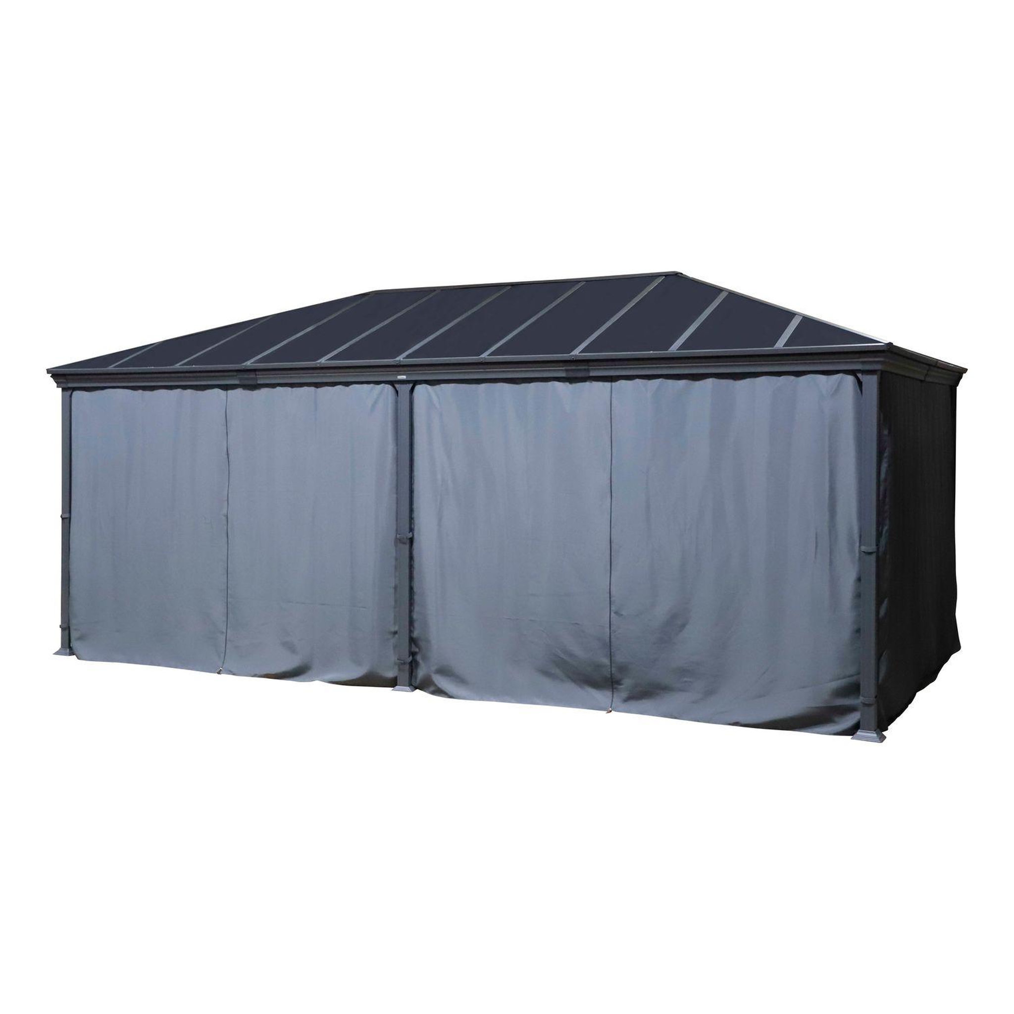 HESPERIDE Rideaux pour pergola belize - 3,6 x 6 m - gris ardoise