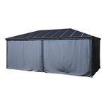 HESPERIDE Rideaux pour pergola BELIZE - 3,6 x 6 m - Gris ardoise