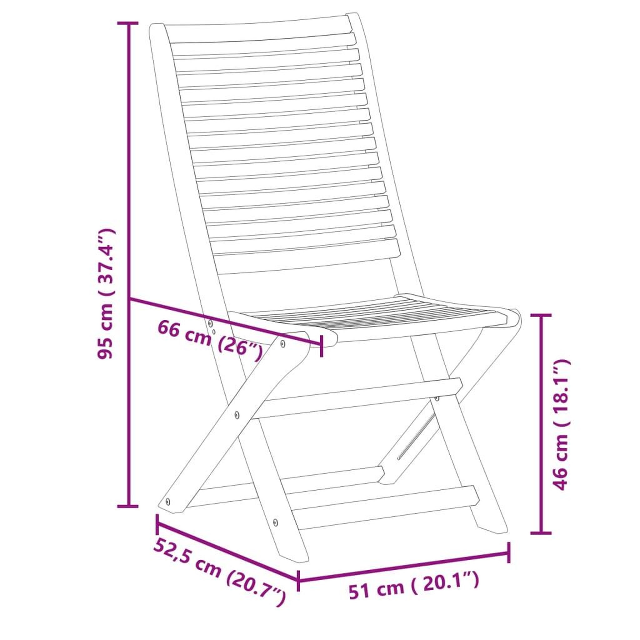 Voir la diapositive 6 : VIDAXL Chaises pliantes de jardin lot de 2 bois d'acacia solide