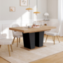 Voir la diapositive 4 : ID MARKET Table à manger extensible rectangle ELIAD 6-10 personnes bois et noir 160-200 cm