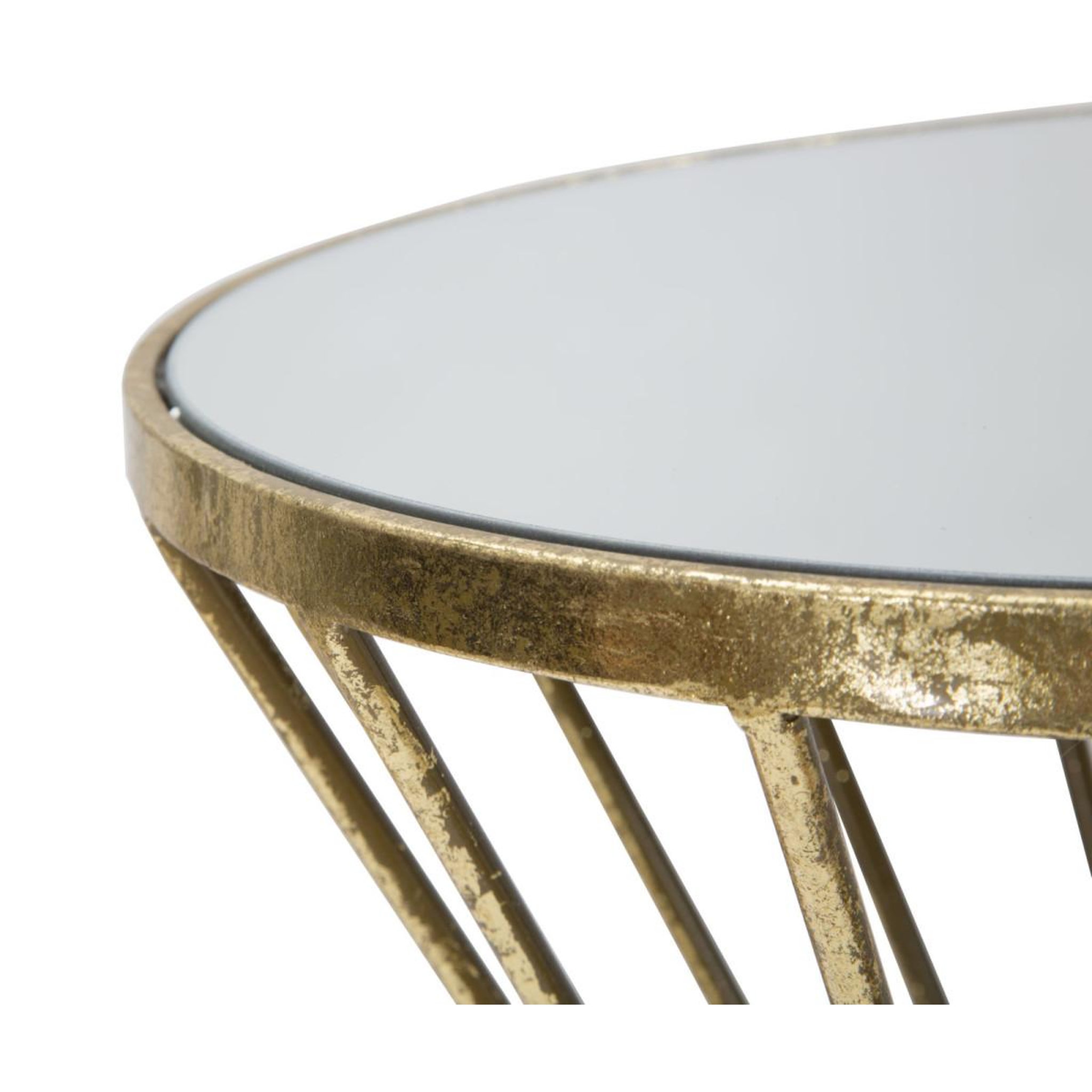 Voir la diapositive 5 : Paris Prix Table d'Appoint Design  Hypnose  70cm Or