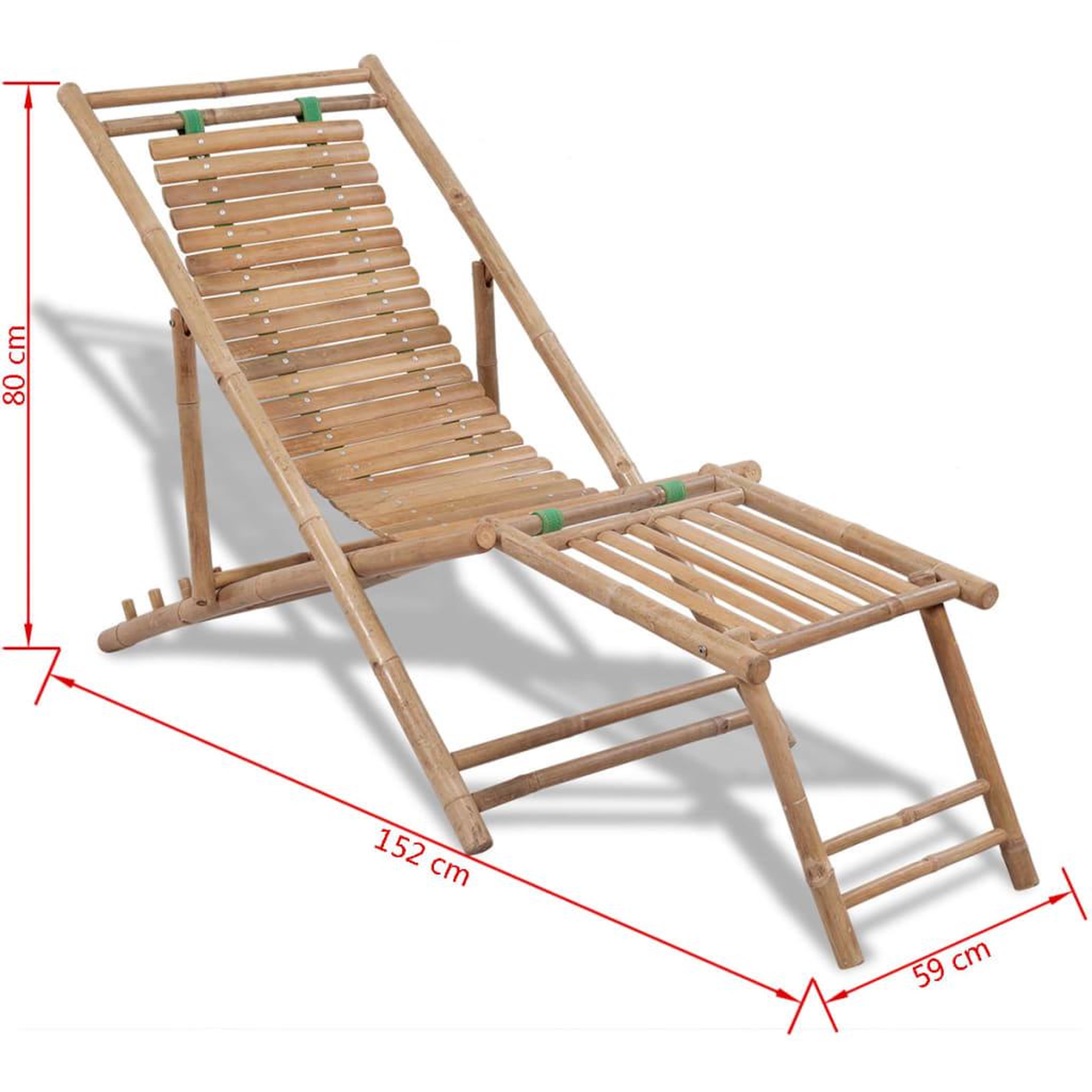 Voir la diapositive 6 : VIDAXL Chaise de terrasse d'exterieur avec repose-pied Bambou
