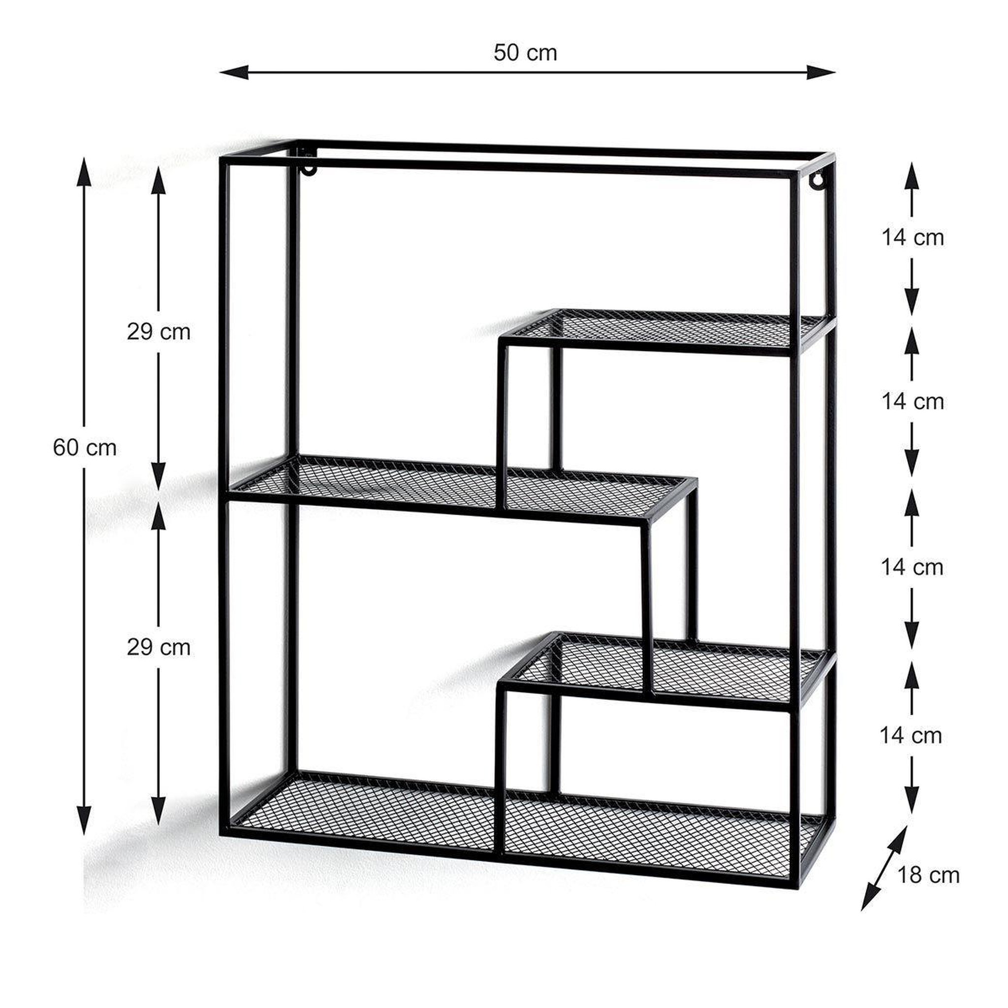 Voir la diapositive 3 : Paris Prix Étagère murale 3 niveaux  inaya  60cm noir