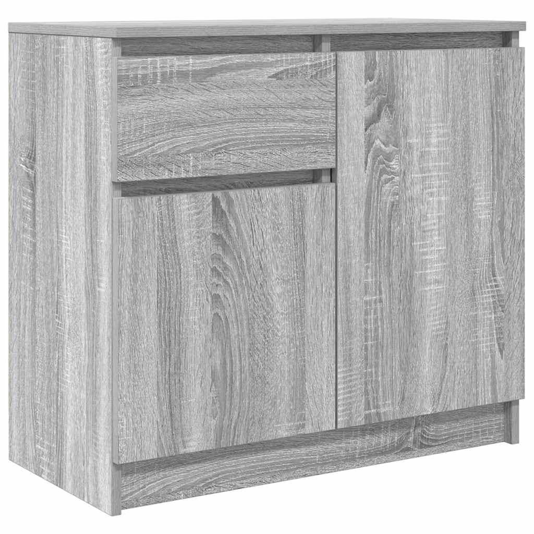 Voir la diapositive 2 : VIDAXL Buffet avec tiroir sonoma gris 71x35x65 cm bois d'ingenierie