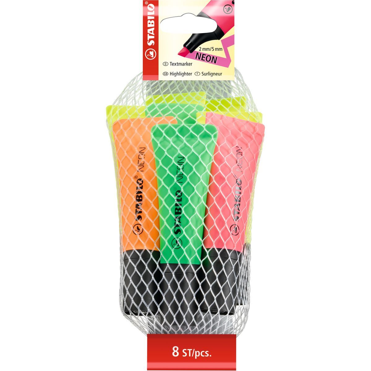 STABILO Lot de 8 surligneurs coloris assortis NEON