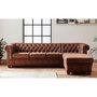 Voir la diapositive 2 : LISA DESIGN Winston - canapé d'angle chesterfield - 4 places - style industriel - droit