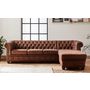 Voir la diapositive 2 : LISA DESIGN Winston - canapé d'angle chesterfield - 4 places - style industriel - droit