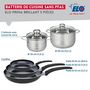 Voir la diapositive 2 : ELO Ensemble de 3 Poêles de cuisson 20, 28 et 32 cm et 2 faitouts 16 et 20 cm Elo Prima Brillant
