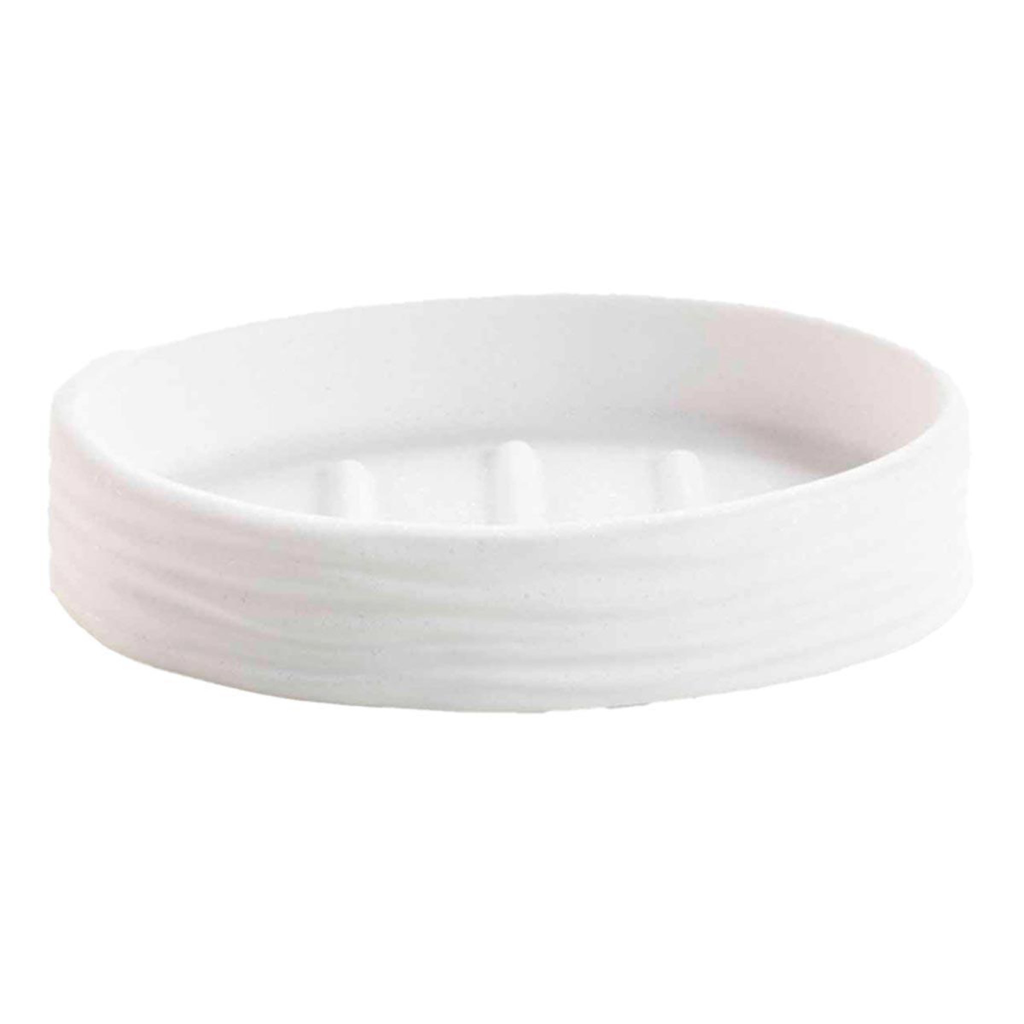 Douceur d'Intérieur Porte-savon effet strié  siloa  12cm blanc