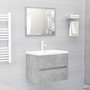 Voir la diapositive 3 : VIDAXL Armoire d'evier et lavabo integre gris beton bois d'ingenierie