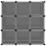 VIDAXL Cubes de rangement 9 pcs avec portes Noir PP