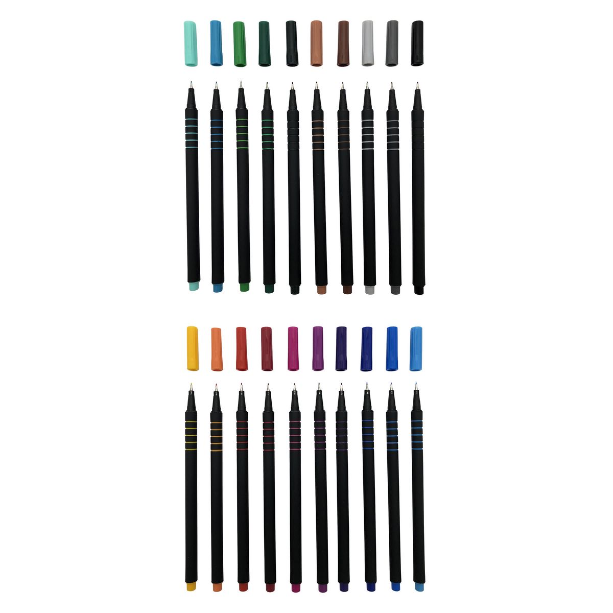 AUCHAN Lot de 20 stylos feutres