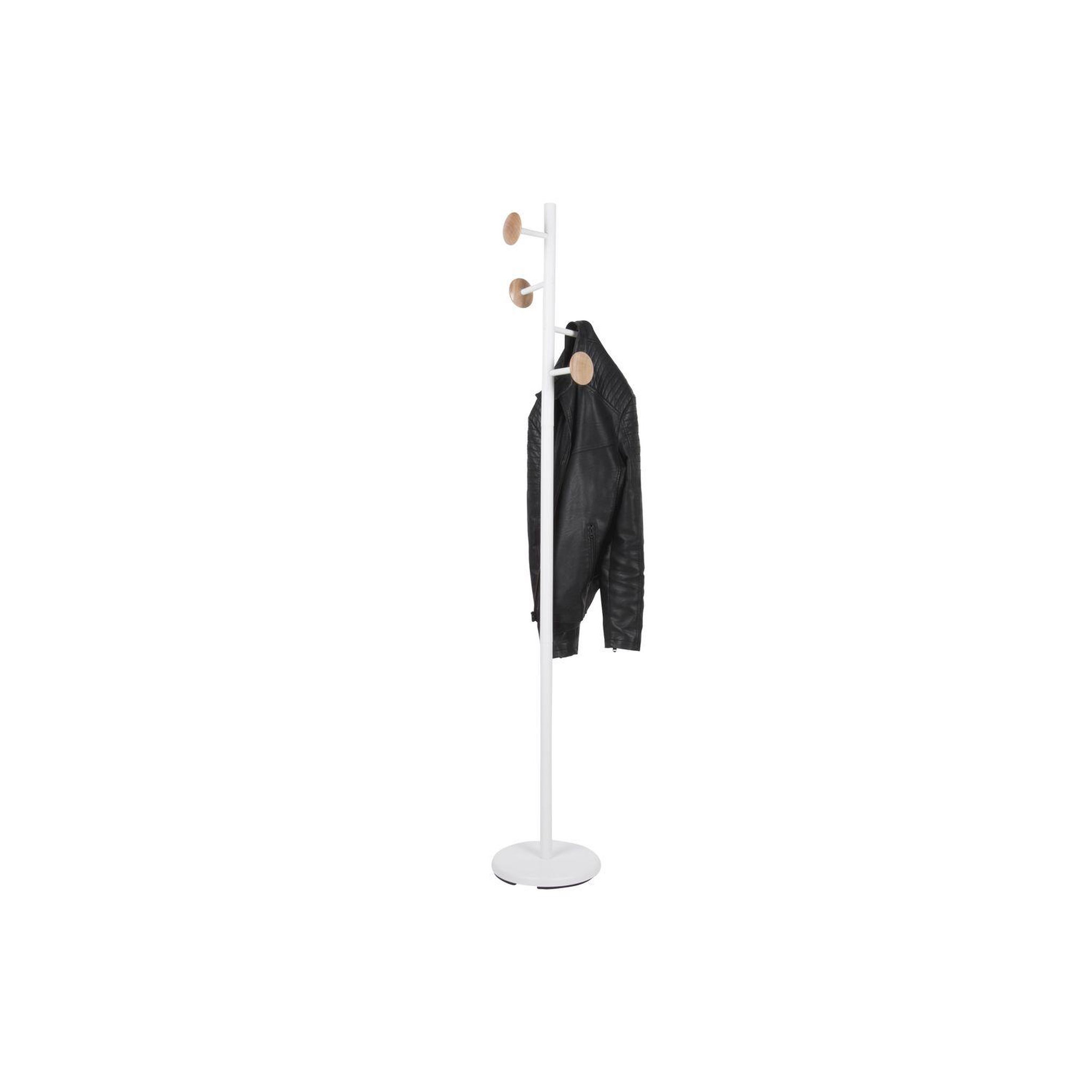 Voir la diapositive 1 : Leitmotiv Porte manteau design scandinave Discs - Diam. 28 x H. 175 cm - Blanc