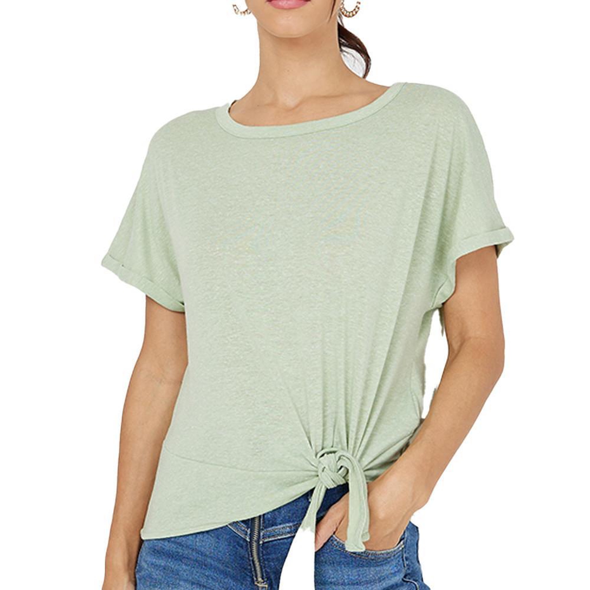 Vero Moda T-Shirt Vert Clair Femme Vero Moda Marijune. Coloris disponibles : Vert
