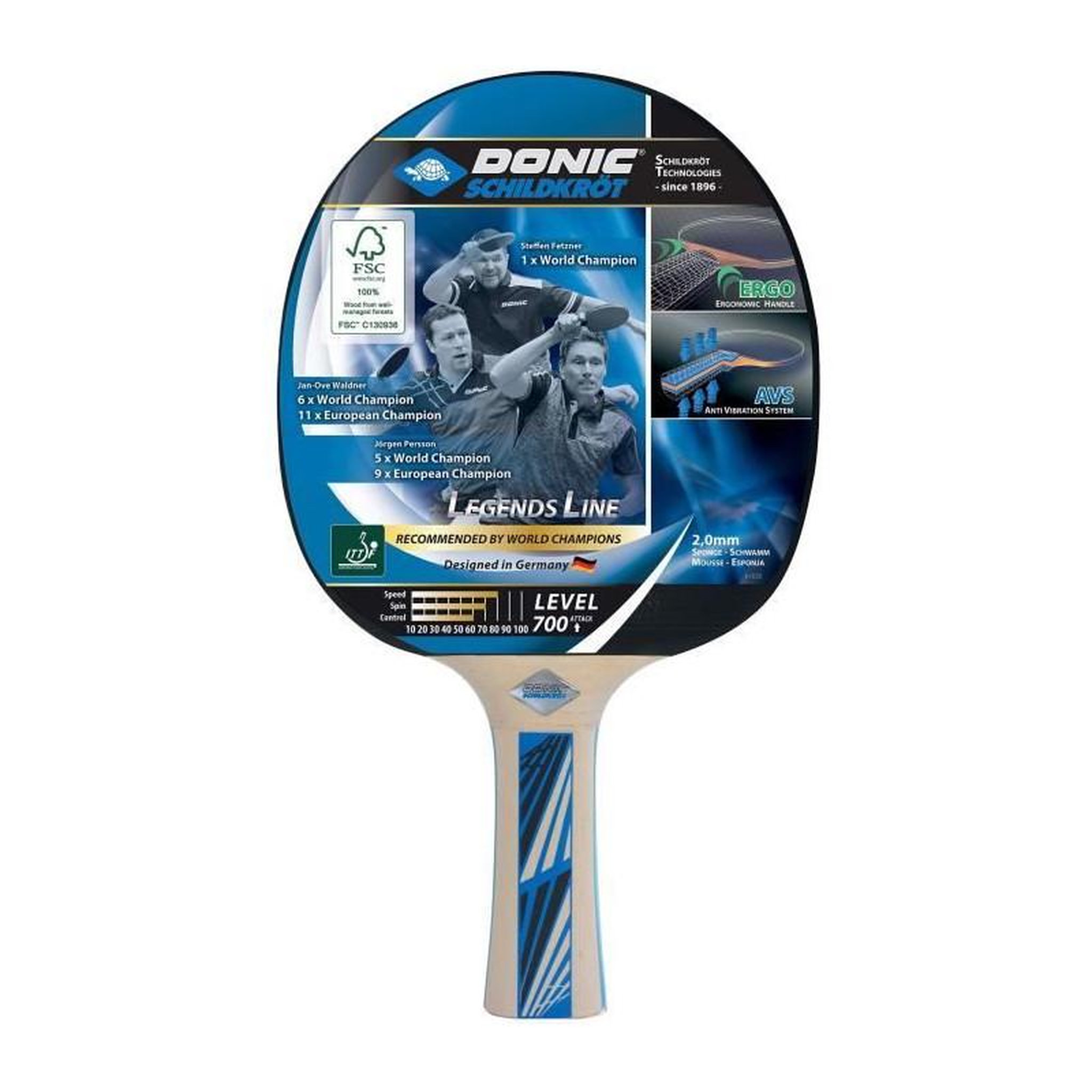 Voir la diapositive 1 : SCHILDKROT Raquette de tennis de table - SCHILDKRÖT - LEGENDS 700 FSC