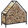 Voir la diapositive 4 : VIDAXL Portant de bois chauffage noir 60x25x60 cm