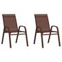 Voir la diapositive 1 : VIDAXL Chaises empilables de jardin lot de 2 Marron Tissu textilene
