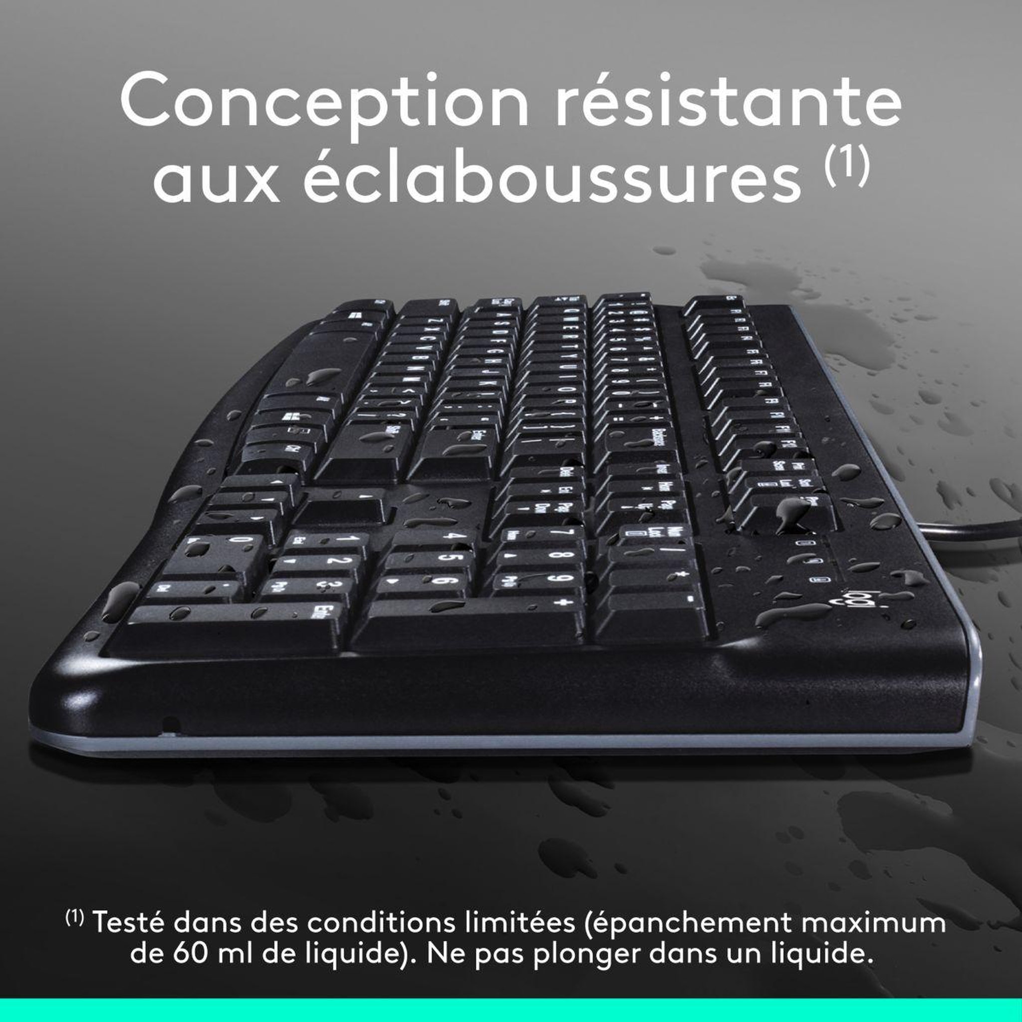 Voir la diapositive 4 : Logitech Clavier filaire k120 usb touches silencieuses