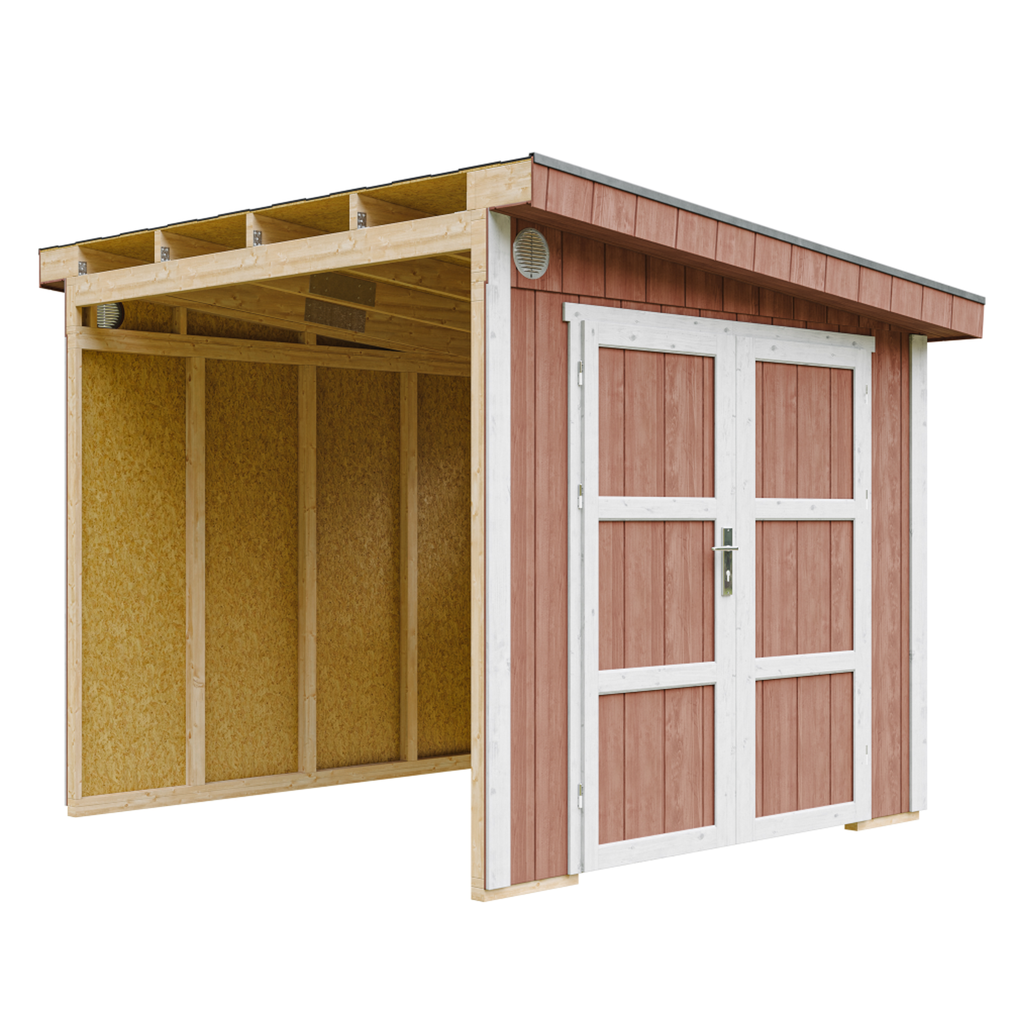 Voir la diapositive 1 : TIMBELA Abri de jardin qualité premium 5,9 m² 231x248x294 cm sans plancher et paroi latérale m938b