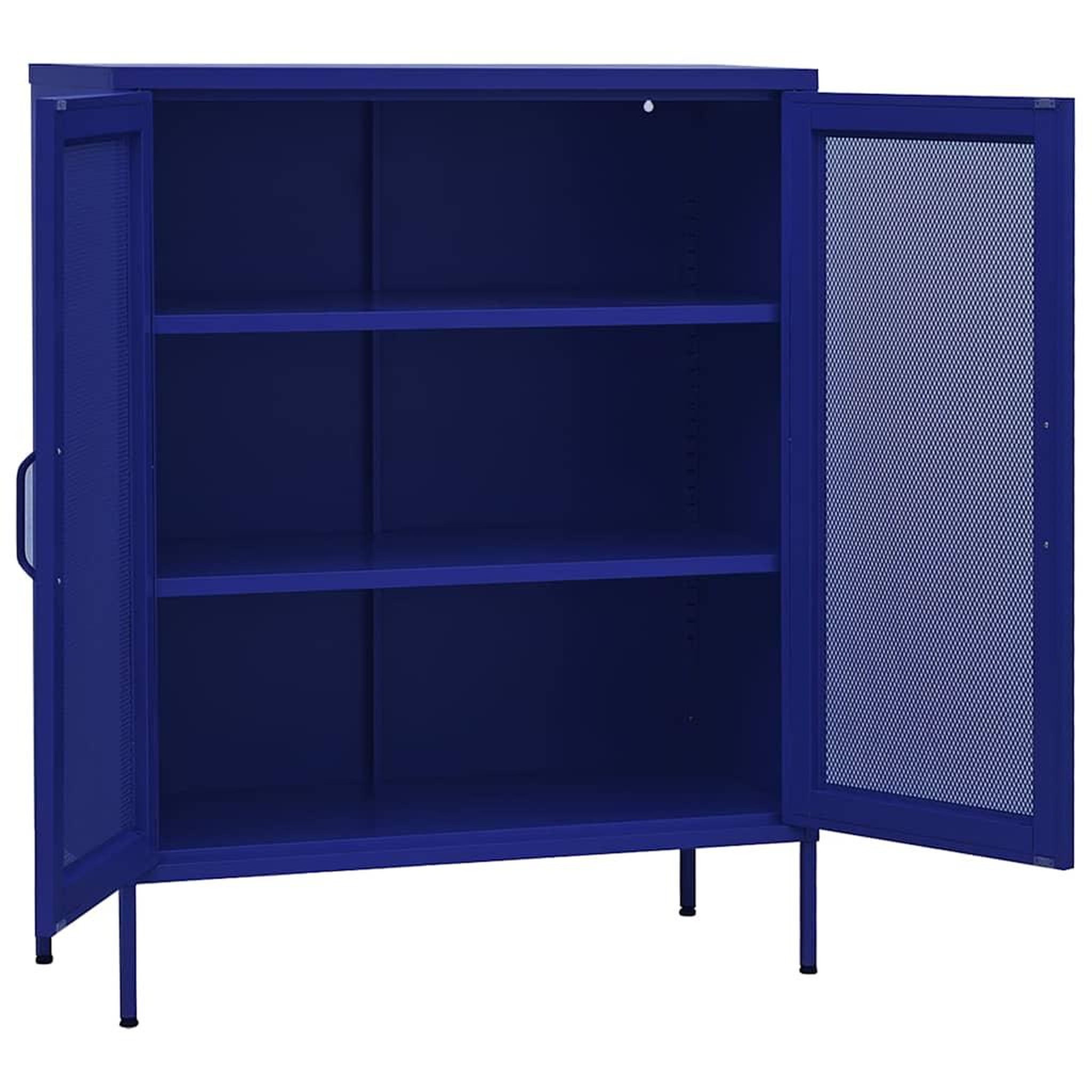 Voir la diapositive 4 : VIDAXL Armoire de rangement bleu marine 80x35x101,5 cm acier