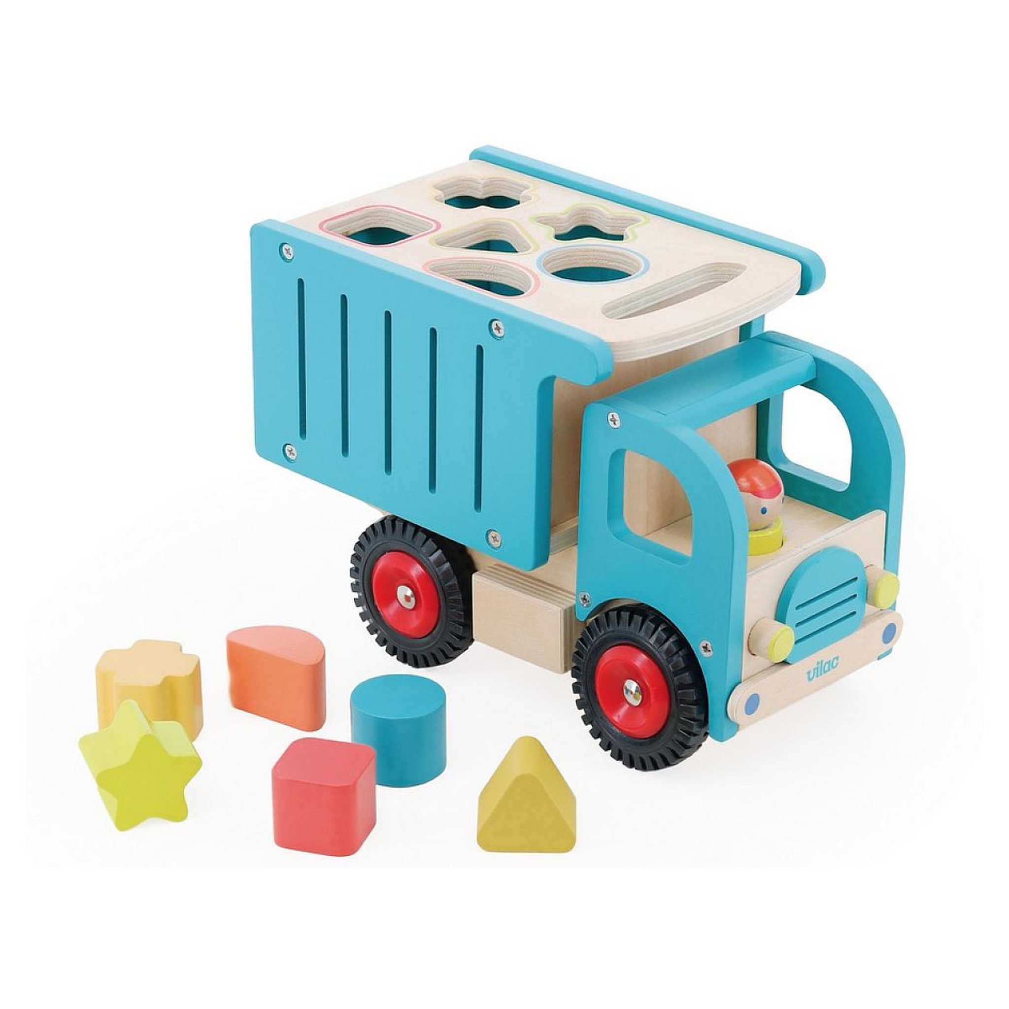 Voir la diapositive 2 : Vilac camion de tri d'éveil en bois - boîte à formes