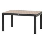 HESPERIDE Table de jardin extensible en aluminium effet bois 10 places EVASION. Coloris disponibles : Gris, Beige