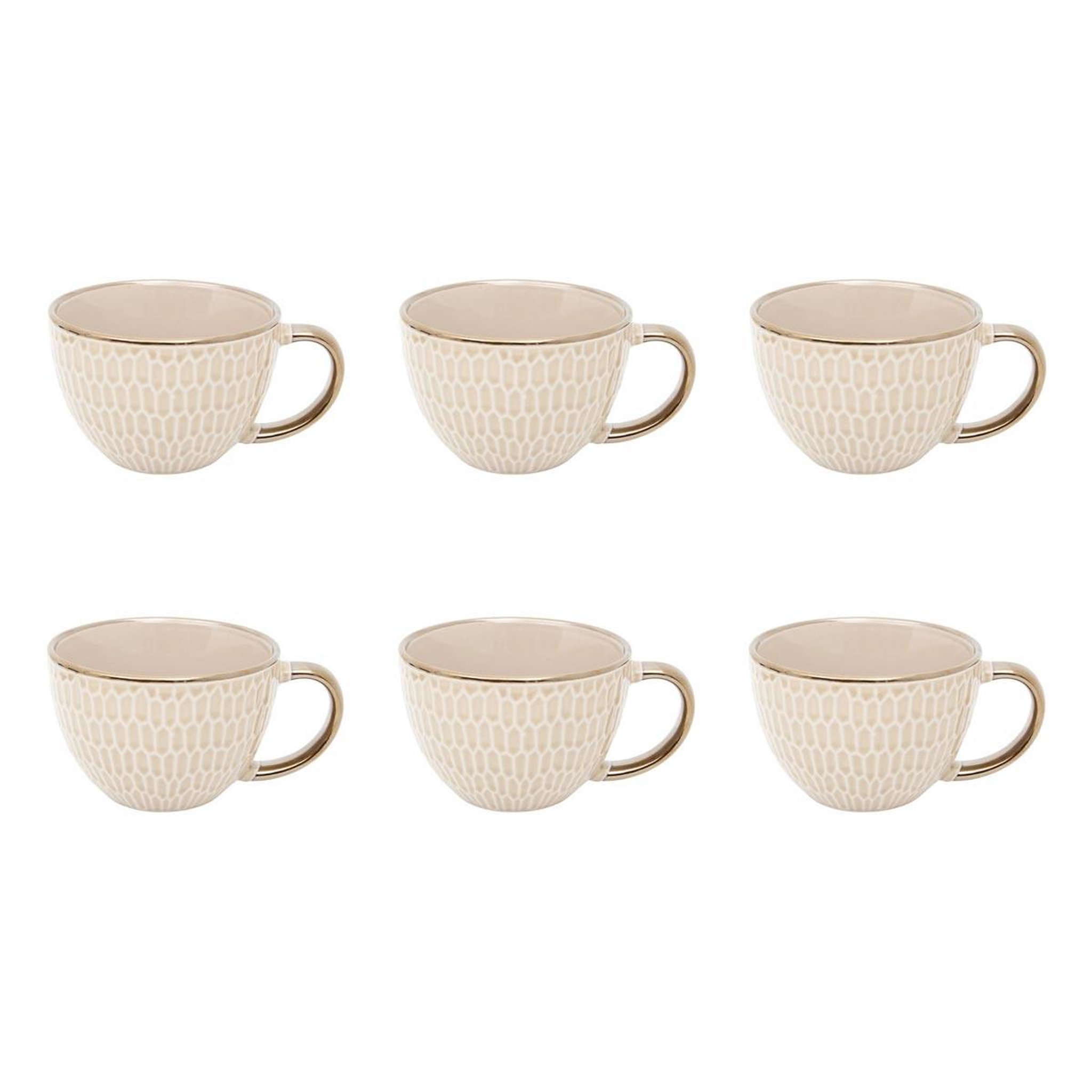 SECRET DE GOURMET Lot de 6 bols à déjeuner  ella  42cl beige