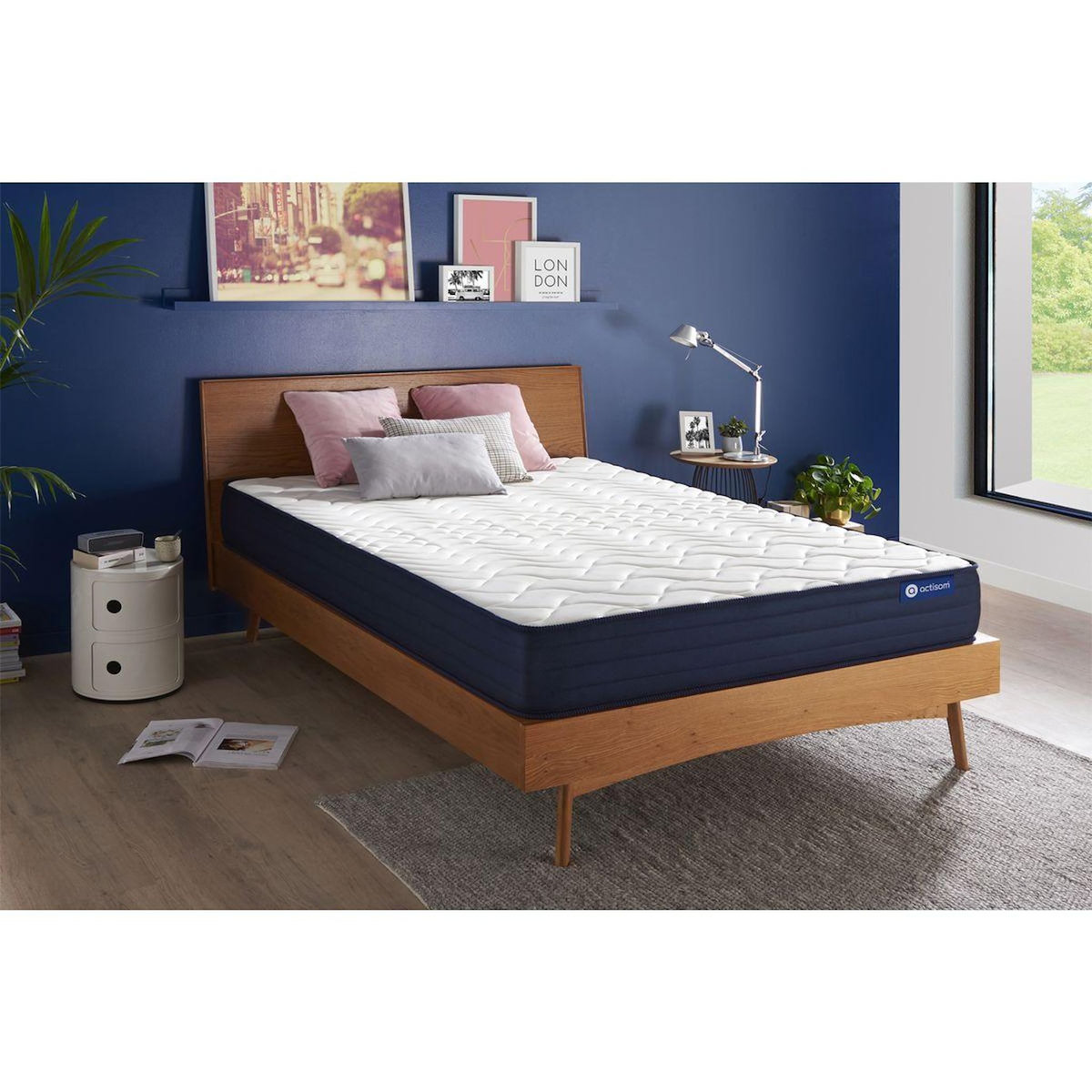 ACTISOM ACTISOM Matelas 140x200 Ressorts ensachés et Mémoire de forme 5zones de confort