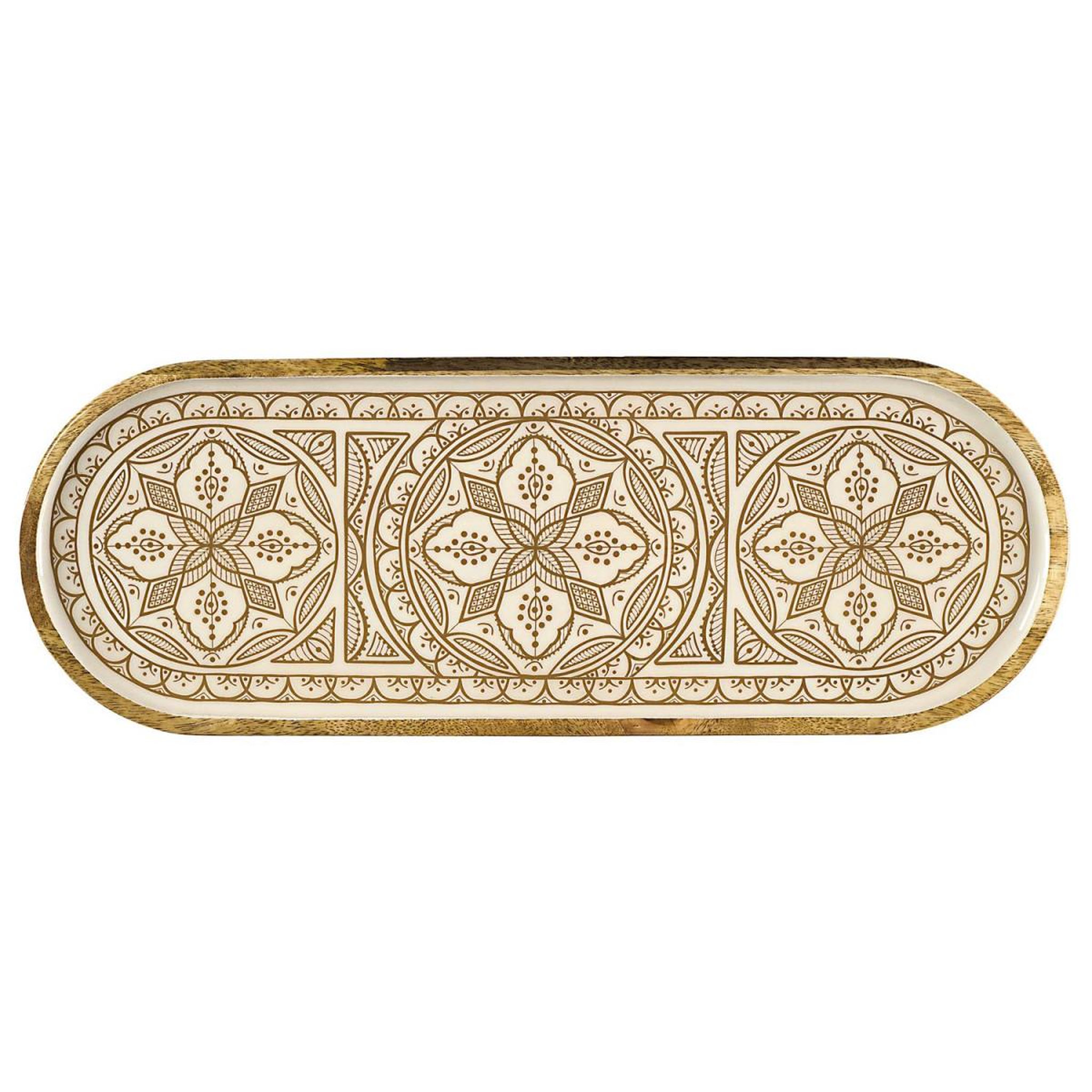Voir la diapositive 2 : The Home Deco Factory Plat de présentation en bois  dune  50cm beige