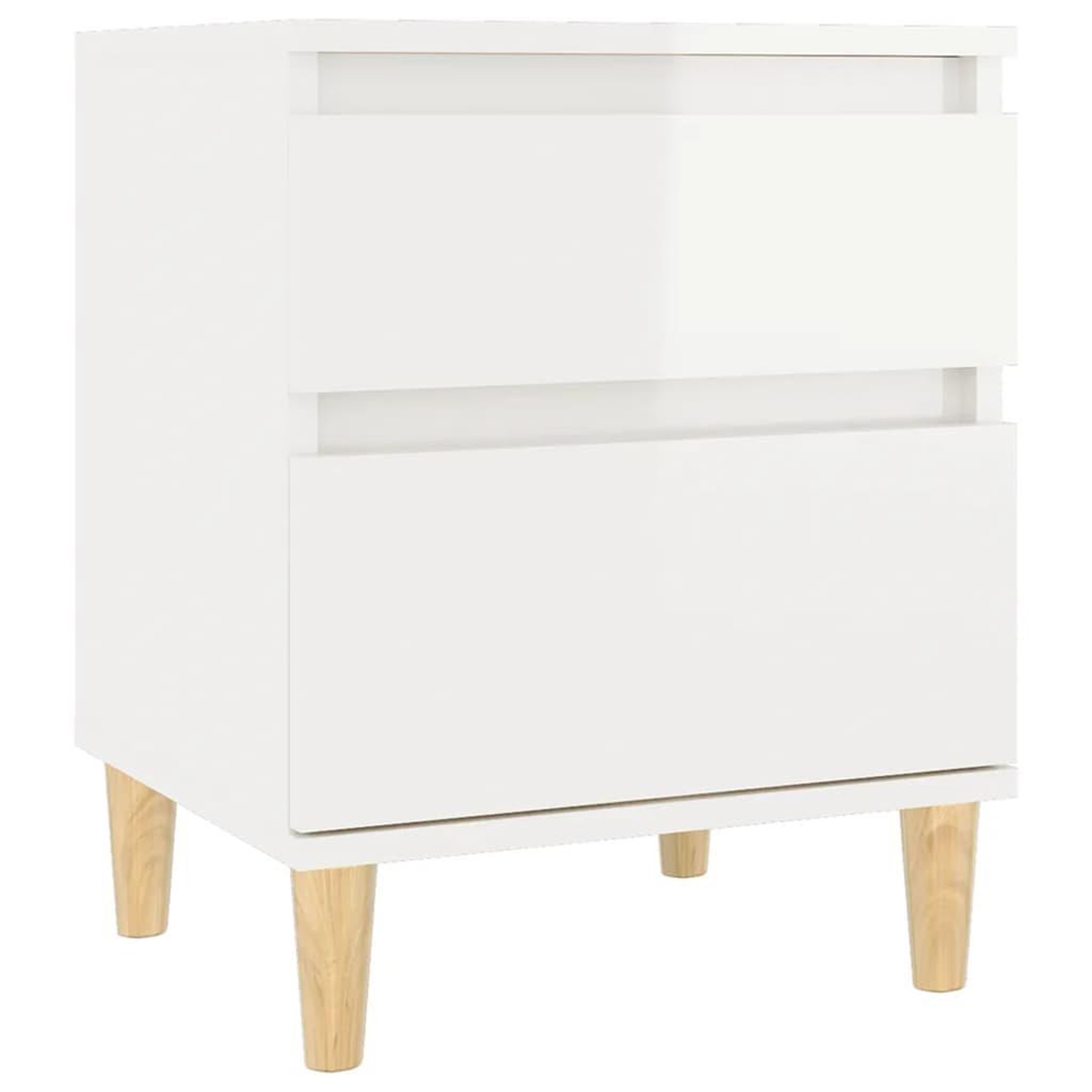 Voir la diapositive 2 : VIDAXL Table de chevet Blanc brillant 40x35x50 cm
