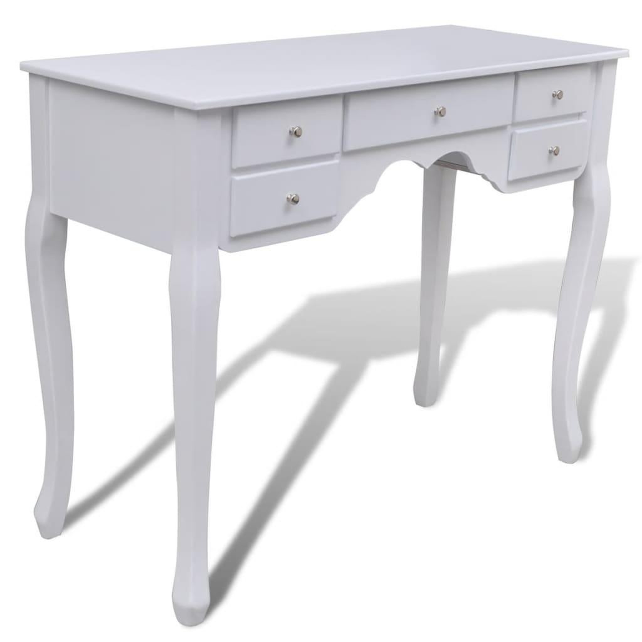 Voir la diapositive 5 : VIDAXL Coiffeuse avec miroir et tabouret 7 tiroirs blanc