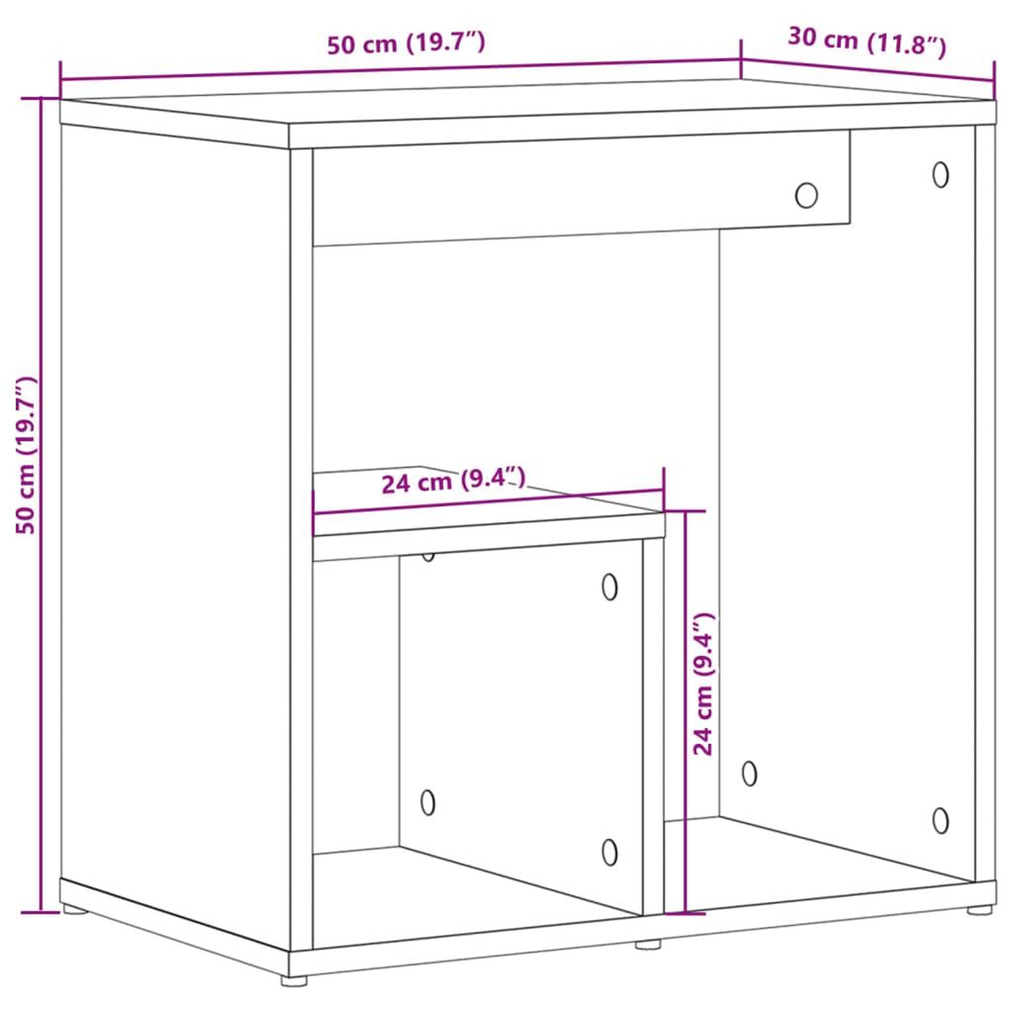 Voir la diapositive 6 : VIDAXL Tables d'appoint 2 pcs chene sonoma 50x30x50 cm bois ingenierie