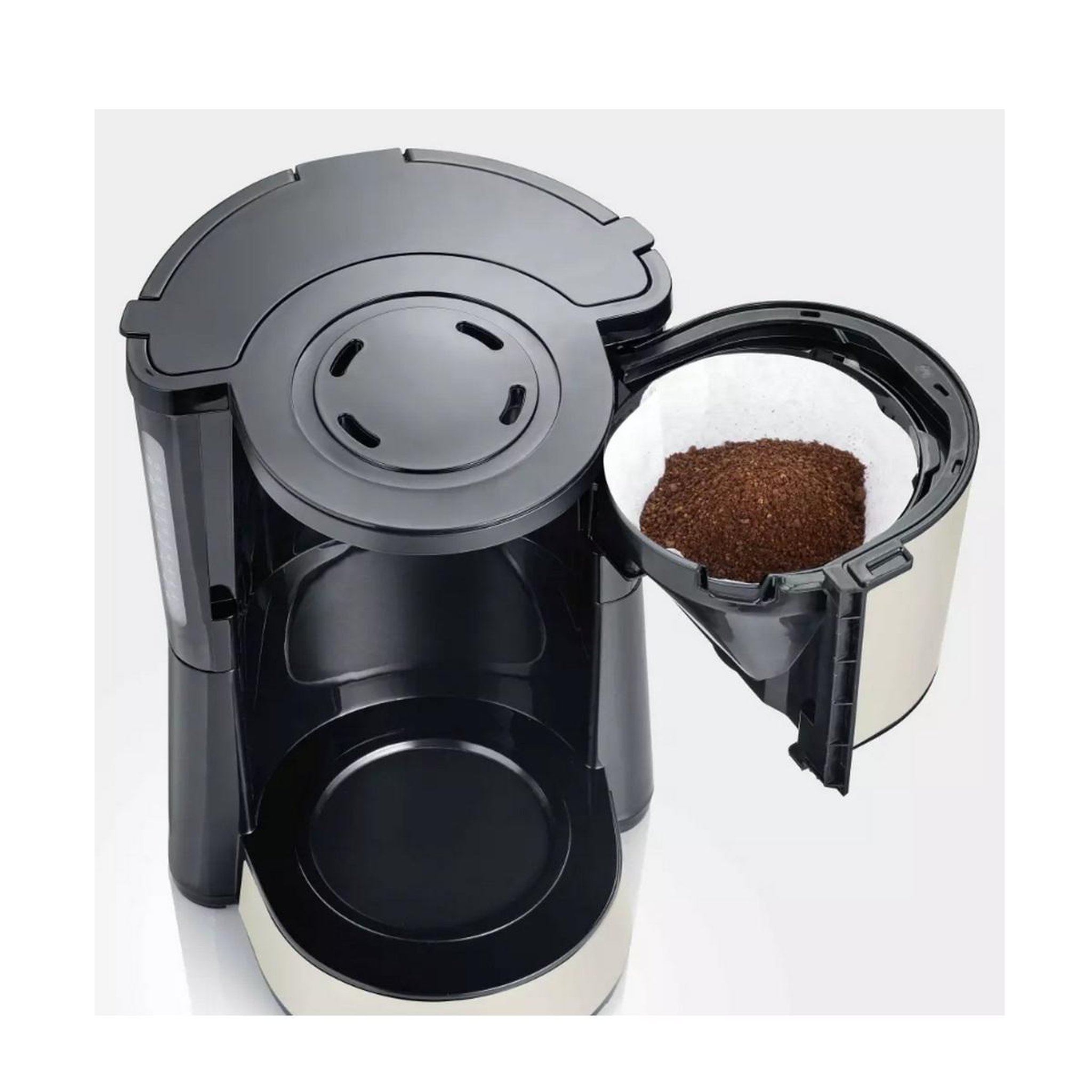 Voir la diapositive 4 : SEVERIN Cafetière 10 tasses 1000w  inox laqué beige - ka9575