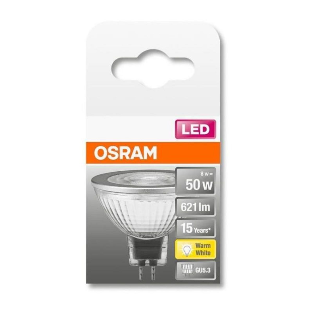 Osram OSRAM Spot MR16 LED 36? verre 8W50 GU5.3 chaud
