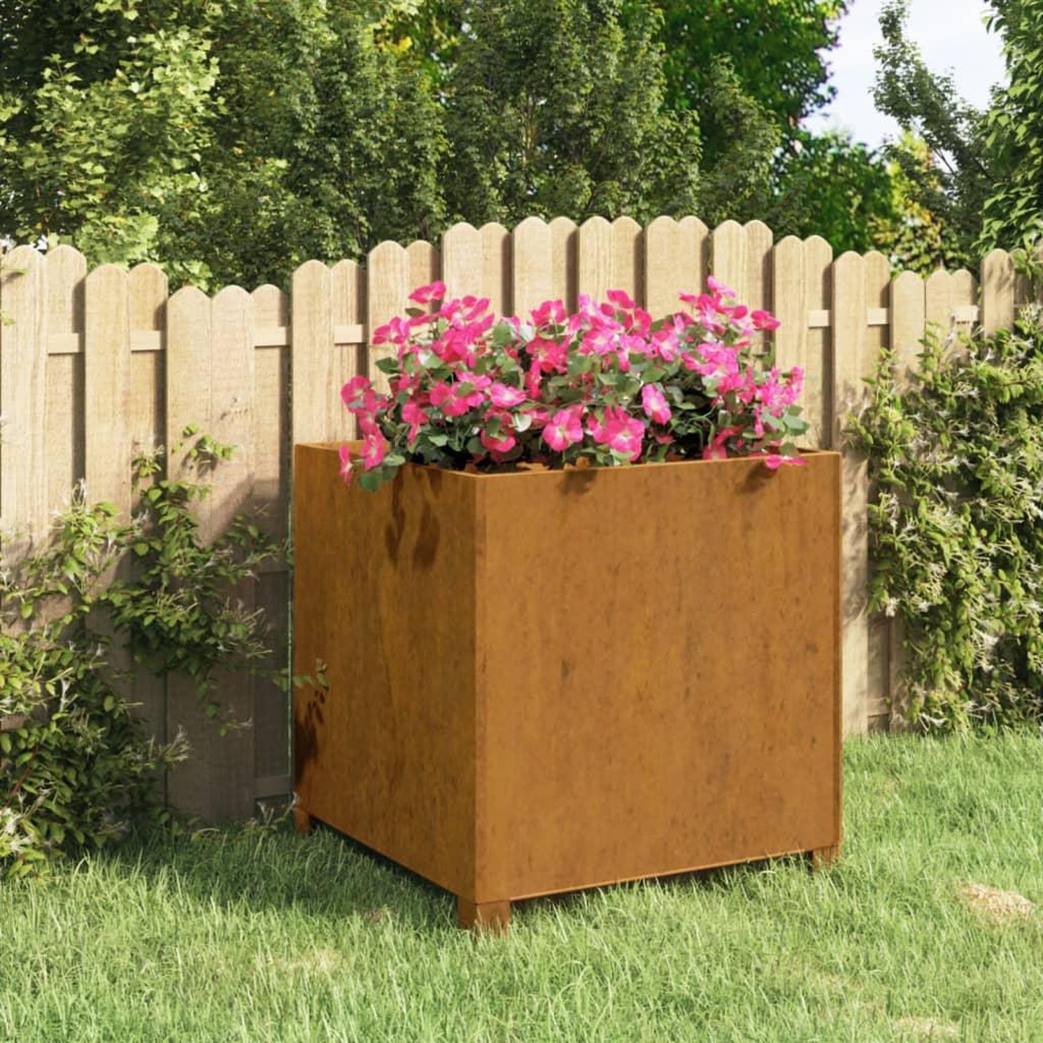 VIDAXL Jardiniere avec pieds Rouille 49x47x50 cm Acier corten