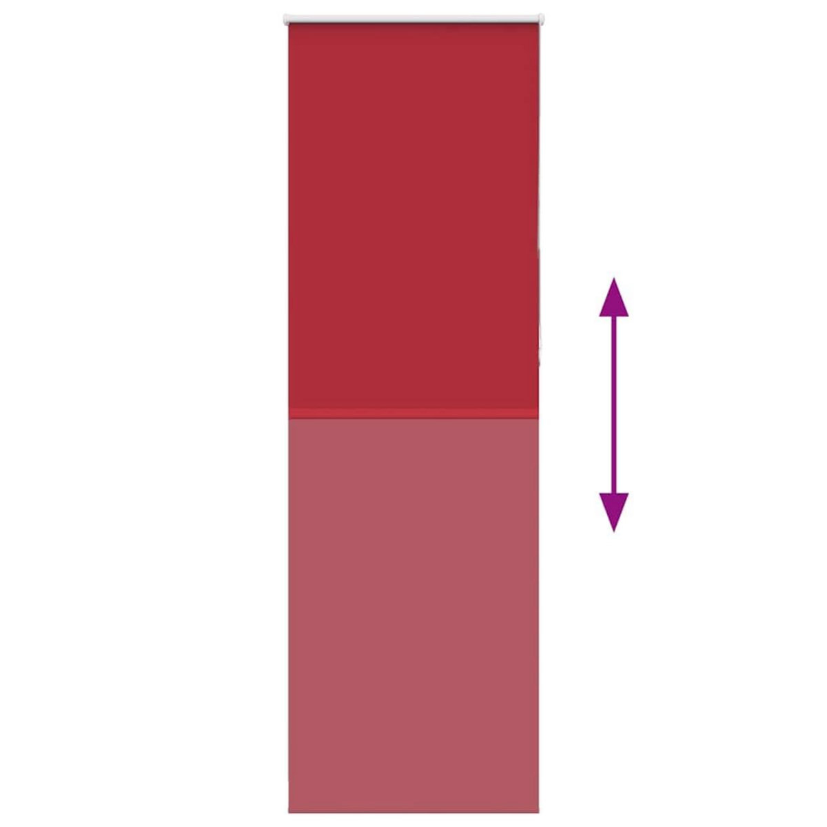 VIDAXL Store enrouleur occultant rouge largeur du tissu 65,7 cm