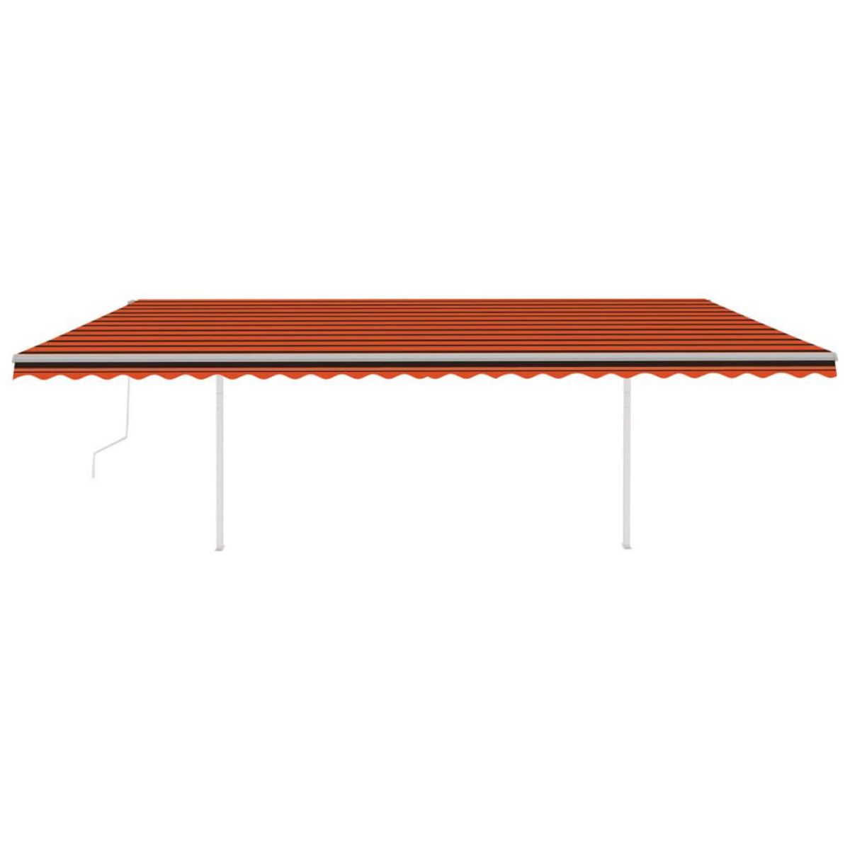 VIDAXL Auvent automatique retractable et poteaux 6x3m Orange et marron
