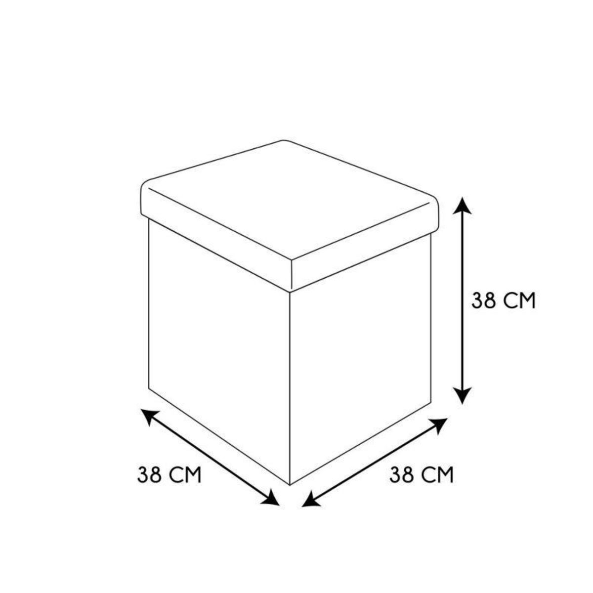 Paris Prix Pouf Coffre Pliable  Patchwork  38cm Greige